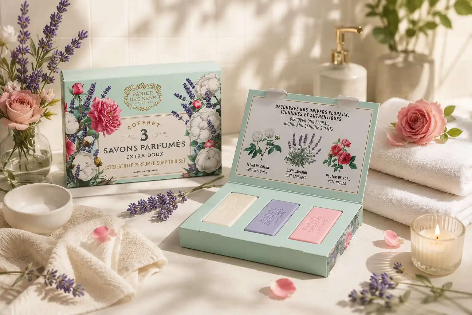 Coffret 3 savons parfumés Panier des Sens